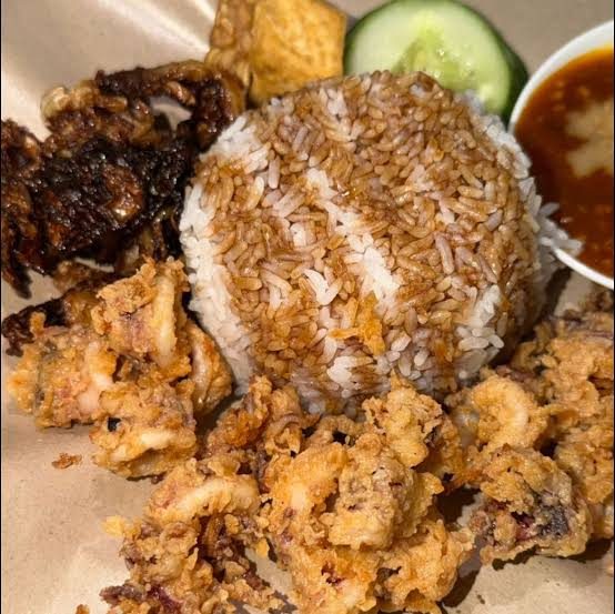 Nasi  Gepuk Sotong Crispy